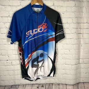 Cyberhorse Cycling Jersey Men's Studio Size XLarge Quarter Zip USA Polyester